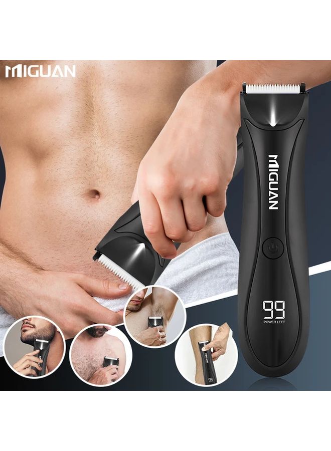 Black Mens Electric Body Groomer Hair Clipper Shaver USB Charging Dock Digital Display Gift Set - Image 5